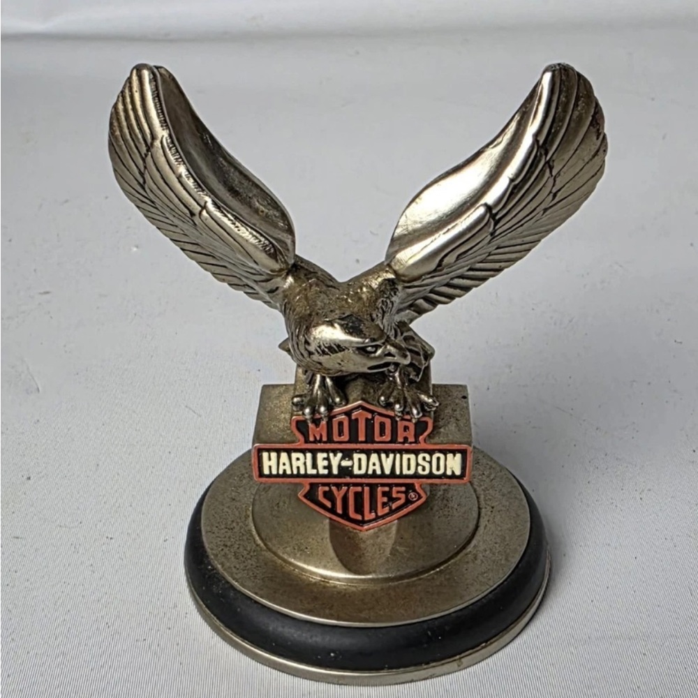 Franklin Mint Harley Davidson Pocket Watch Stand Silver Eagle 1998 Paperweight